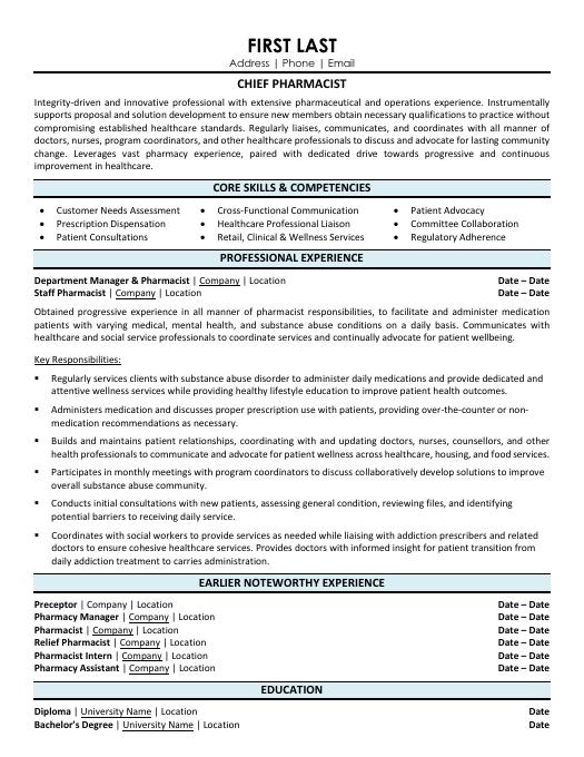 Pharmaceutical Resume Templates, Samples & Examples | Resume Templates 101